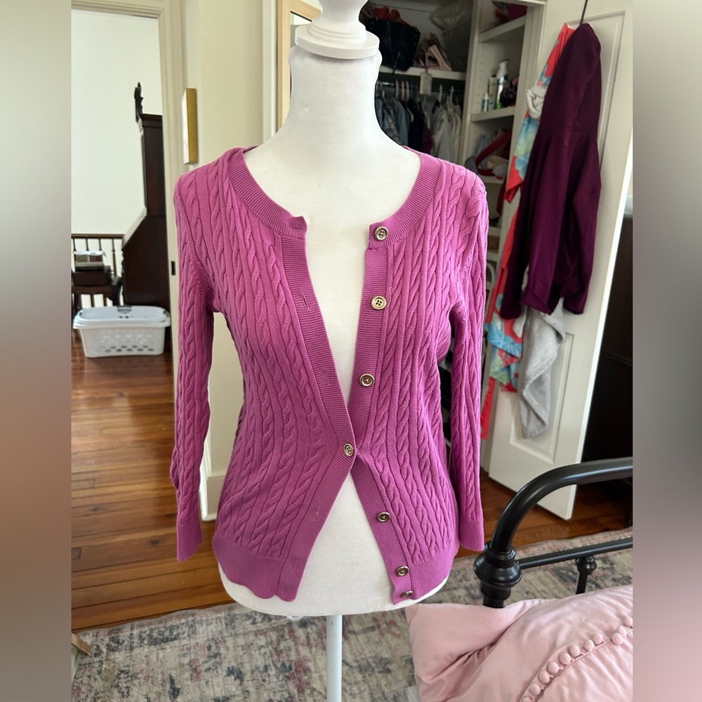 Pink Talbots sweater #preppy